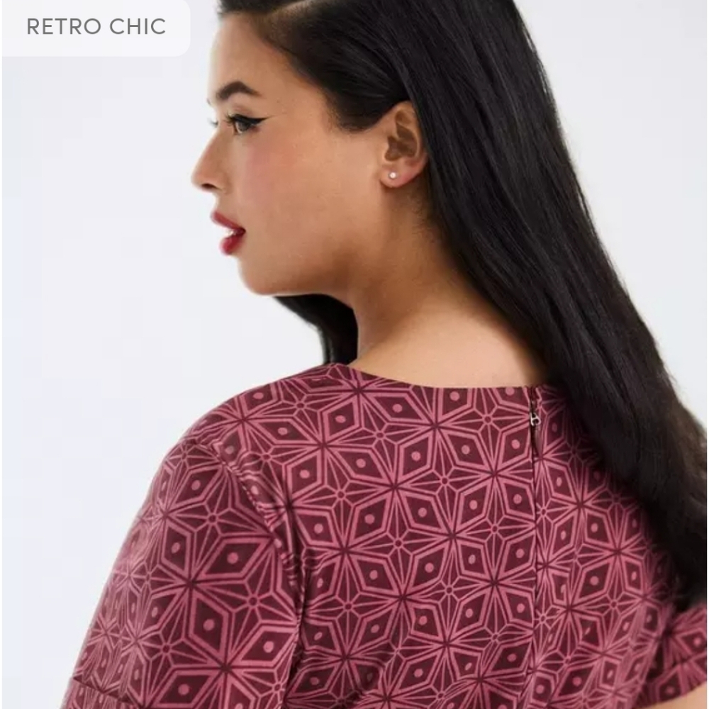 Torrid Maroon Patterned Mini Dress - Picture 12 of 13